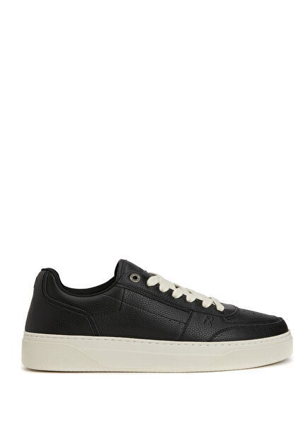 Initial Black Men's Leather Sneaker