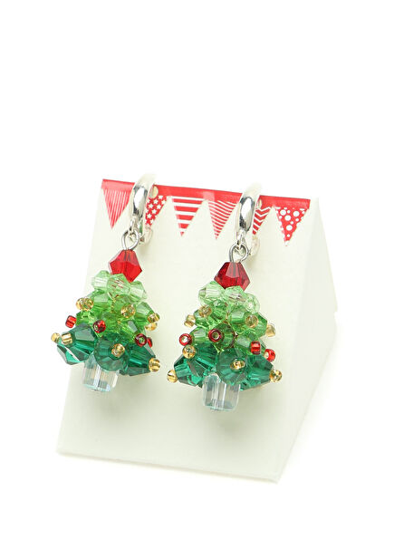 Yılbaşı Ağacı Yeşil Kız Çocuk Küpe