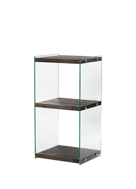 Aqua 2-Piece Anthracite Solid Wood Bookshelf