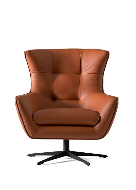 Maserati Brown Leather Swivel Armchair