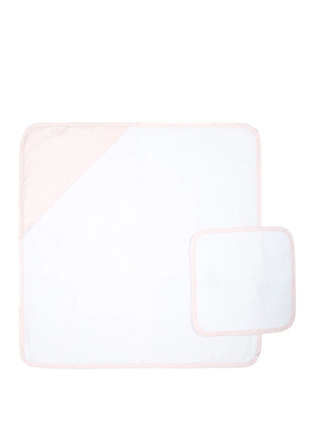 Pink White Unisex Baby Blanket Set