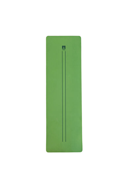 Dark Green Non-Slip Lightweight Portable Double Line Design TPE Yoga Pilates Mat 8 mm