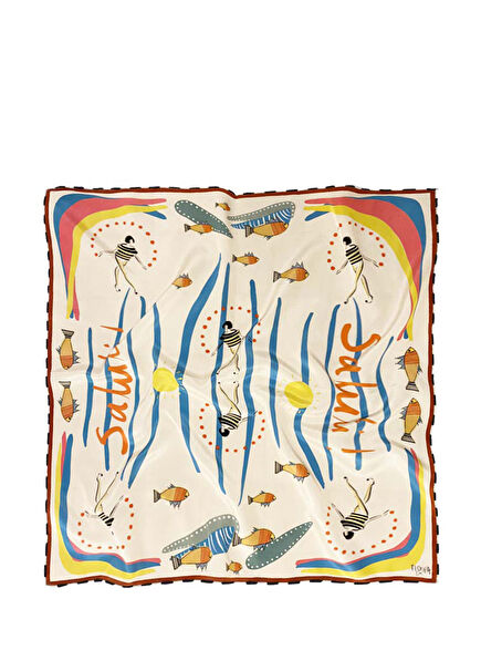 Saluti Beige Silk Women's Scarf