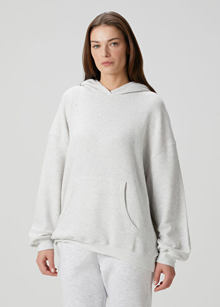 Atubay Gri Kapüşonlu Sweatshirt