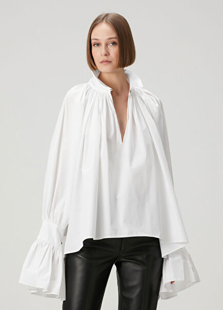 White Cuff Detailed Shirt