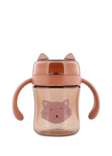 Mrs. Cat Pink Tritan Unisex Baby Training Cup with 360° Handle