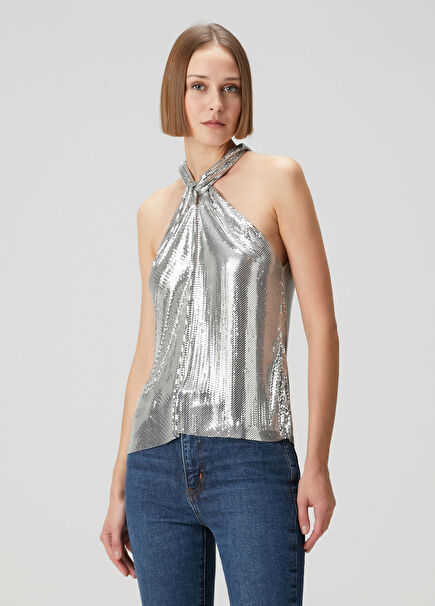 Silver Abiye Bluz