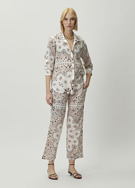 Rita Ecru Paisley Pants