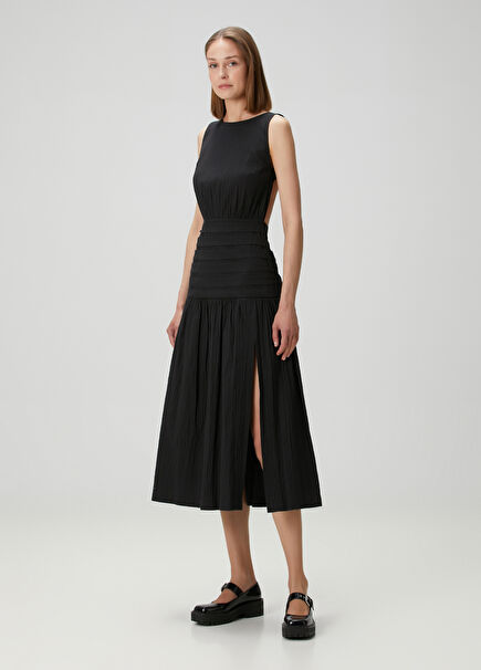 Bruna Black Midi Dress