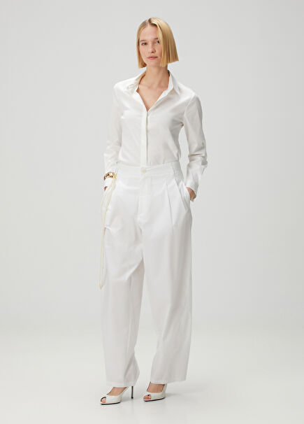 White Wide Leg Pants