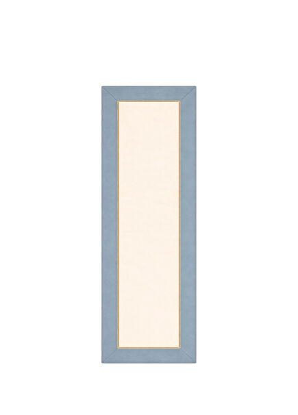 Coastal Mist Embroidered Light Blue and Cream Cotton Runner 150 x 50 cm