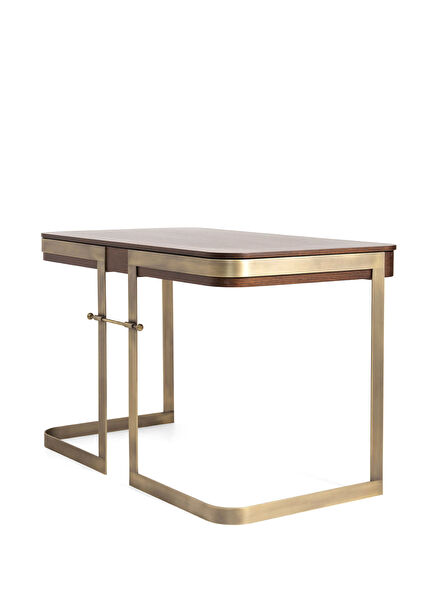 Papillonne Çekmeceli Pirinç Kaplama Çalışma Masası