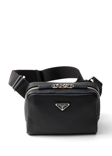 Black Leather Men's Shoulder Bag