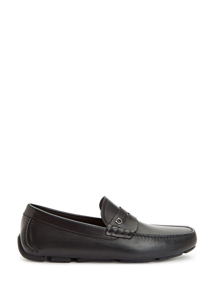Black Men's Men's Leather Driver