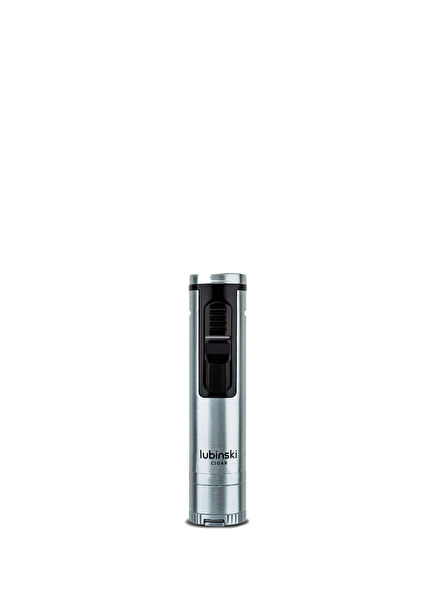 Pur Black-Silver Metal Cigar Piercing Needle and Stand Lighter