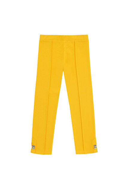 Sarı Paça Detaylı Kız Çocuk Tayt