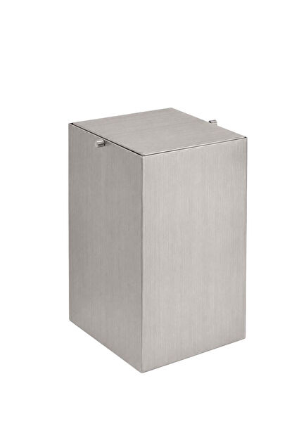 Nikel Mat Saten Pirinç Kare Kapaklı Banyo Çöp Kovası 4 Lt