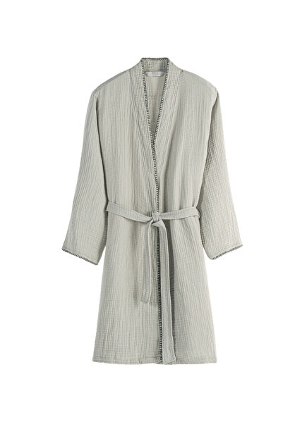 Loom Sage 4-Layer Muslin Stitched Men's Bathrobe