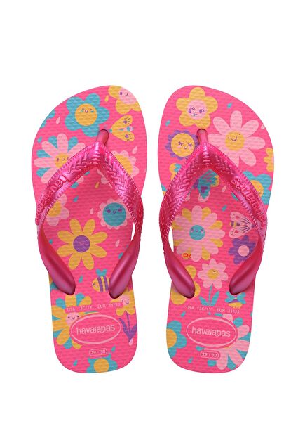 Flores Pink Kids Beach Slippers