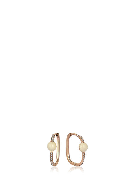 Neo Neomi Small 14K Gold Women's Earrings with Ivory Enamel Diamonds