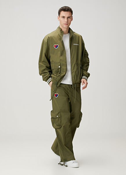 Khaki Waist Corded Trousers
