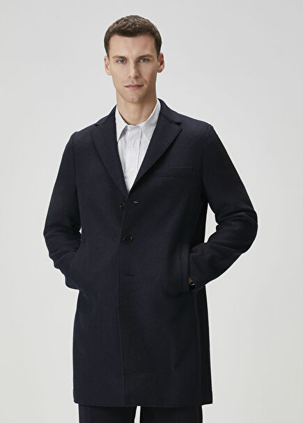 Lacivert Yün Palto