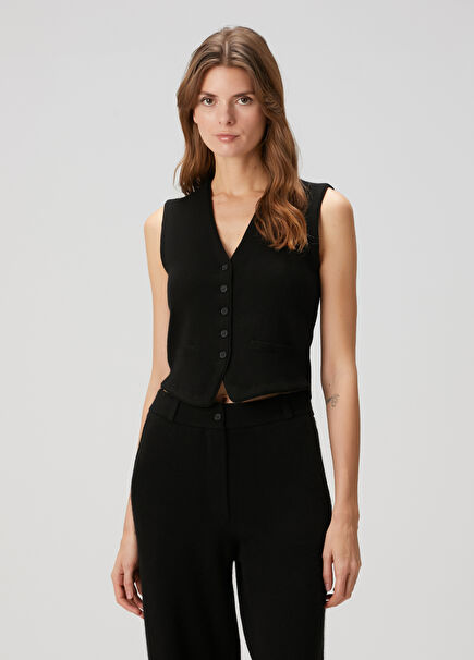 Black Cashmere Vest