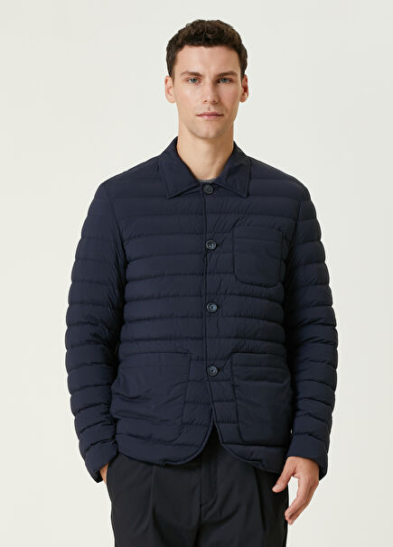 Navy Blue Quilted Jacket