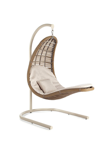 Christy Beige Rattan Aluminum Swing