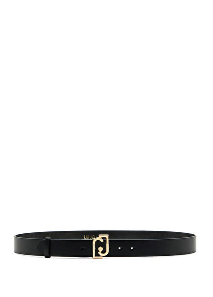 Black Logo Buckle Women's Belt
