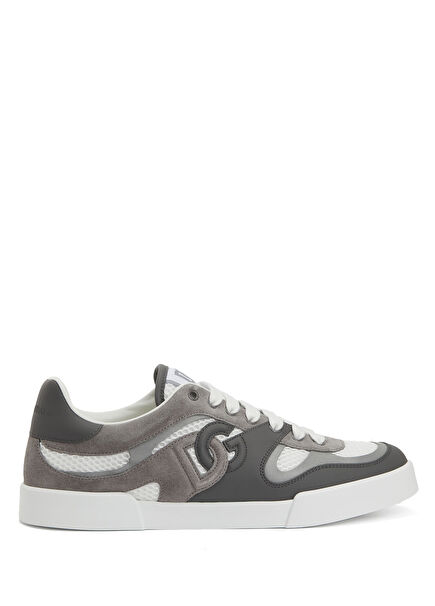 Portofino White Grey Men's Leather Sneakers