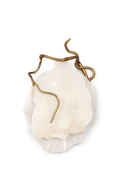 Albatre Tumbled White Brass Marble Led Sconce