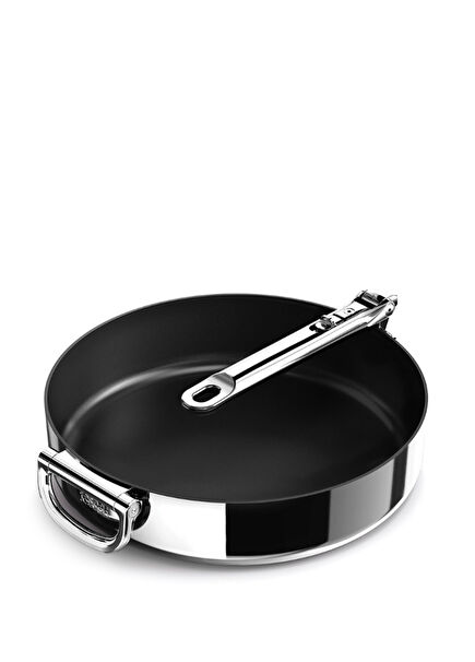 Space Silver Color Steel Ceramic Coated Frying Pan 28 cm