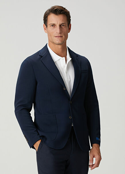 Modern Fit Navy Blue Jacket