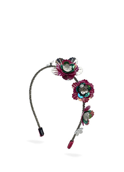 Agatha Renkli Çiçekli Kız Çocuk Taç