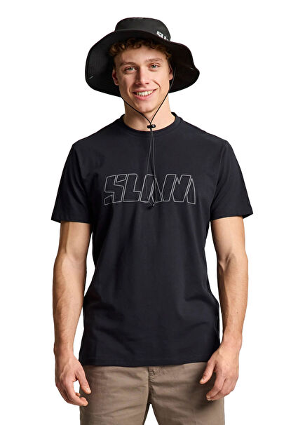 Logo Siyah Kısa Kollu Erkek T-Shirt