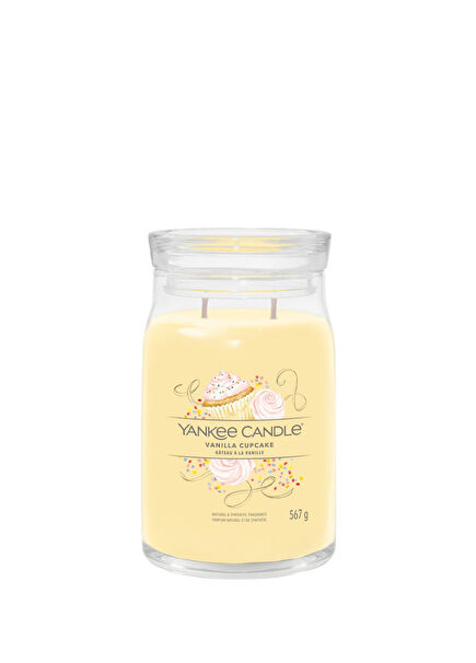 Vanilla Cupcake Yellow Large Candle