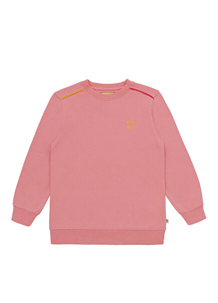Pembe Yuvarlak Yaka Kız Çocuk Sweatshirt