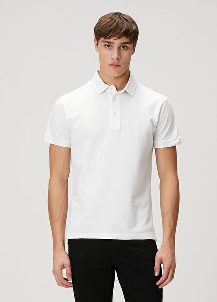 Beyaz Polo Yaka T-shirt