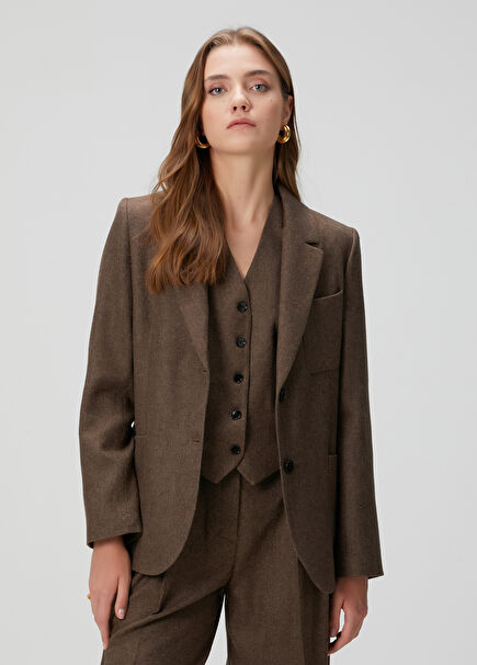 Brown Wool Blend Jacket