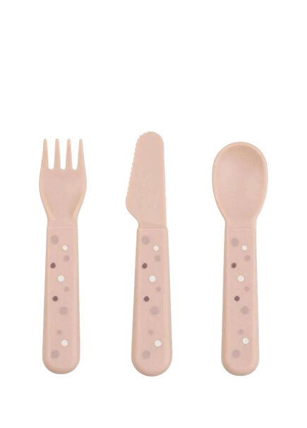 Happy Dots Pink Unisex Kids Cutlery Set