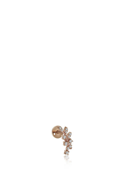 Branch Tragus Diamond Detailed Women's Gold Cartilage Earring