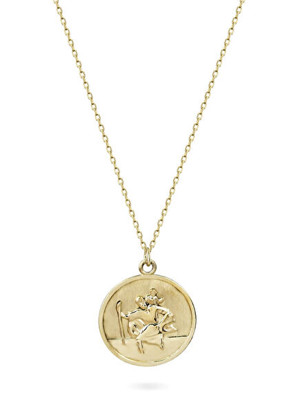 Saint Christopher 14 Karat Gold Men's Necklace