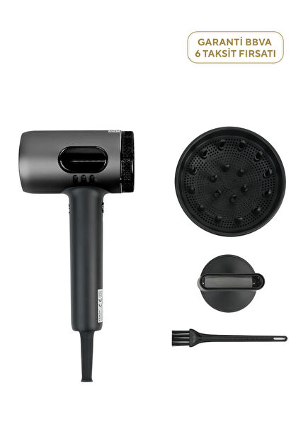 Gri Profesyonel LCD Ekranlı Saç Kurutma Makinesi FNDSACKR0008GR