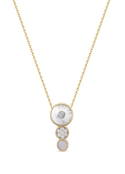 Deep Space Pearl Pırlantalı Kadın Altın Kolye