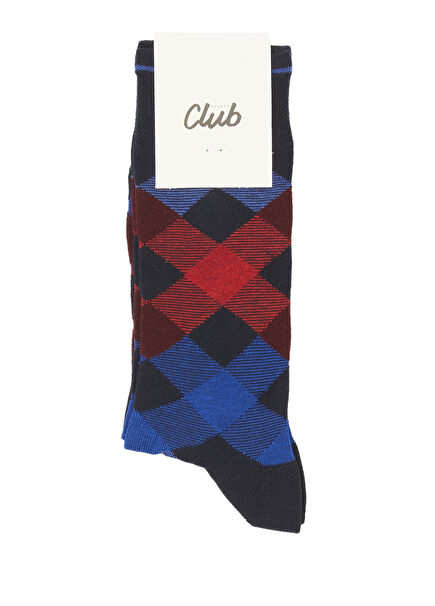 Navy Diamond Jacquard Men's Socks