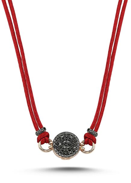 Black Diamond Locket 14 Karat Gold Women's Choker with Diamonds