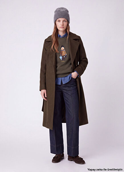 Brown Belted Cashmere Coat