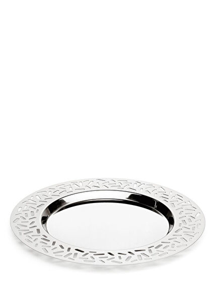 Mythos Silver Steel Round Tray 39 cm