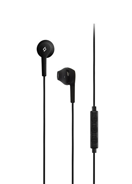 Rio Black Remote-Controlled and Microphone In-Ear Headphones